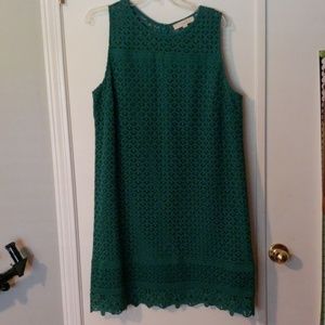 Emerald green lace LOFT dress